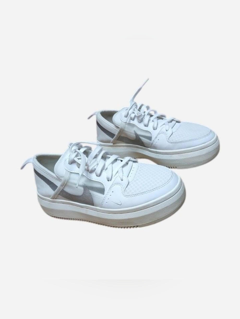 Nike White Vision Alta  Walking Sneakers with Thick Platform Womens Shoes Sz 8.5